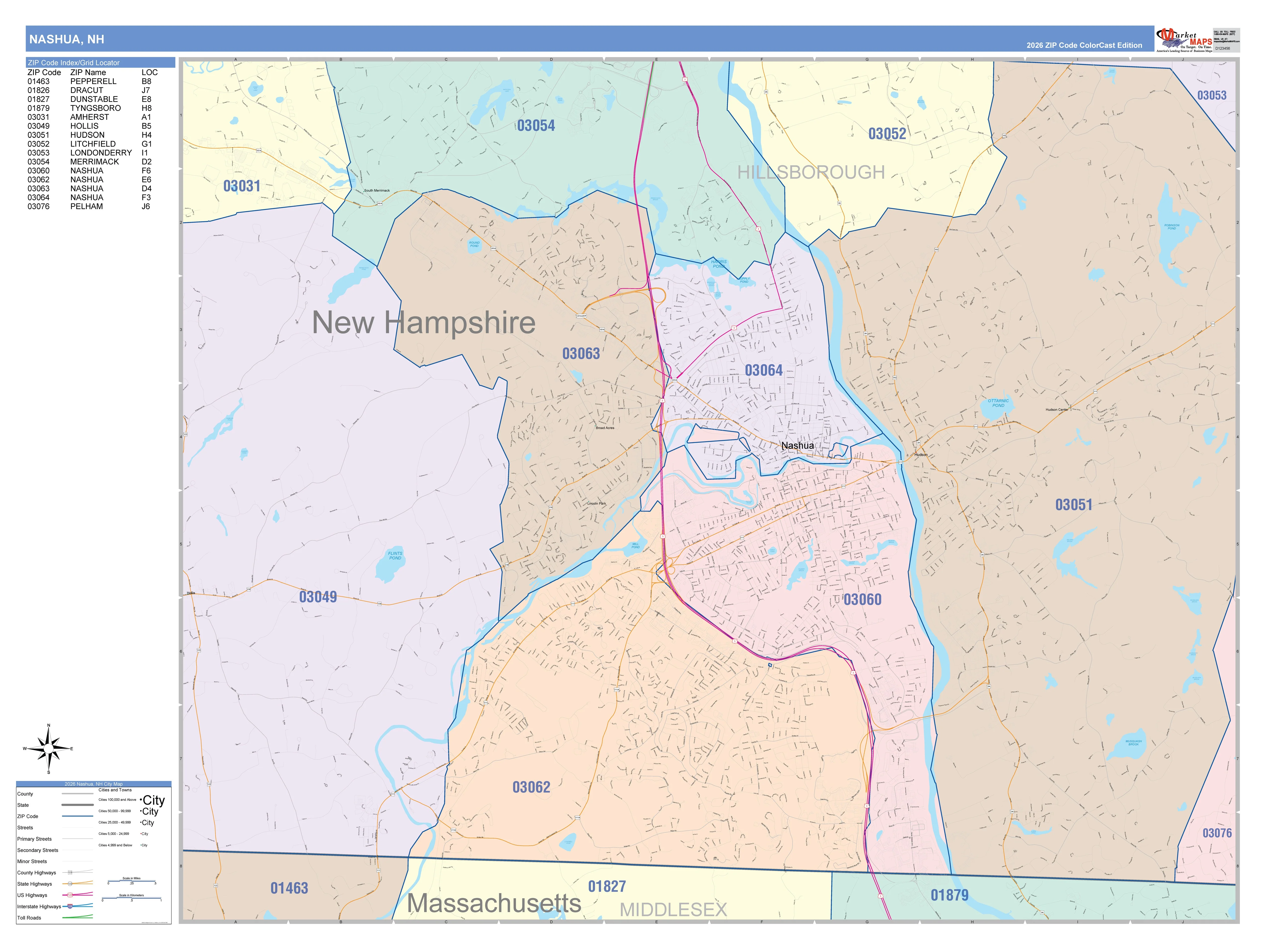 New Hampshire State Wall Maps